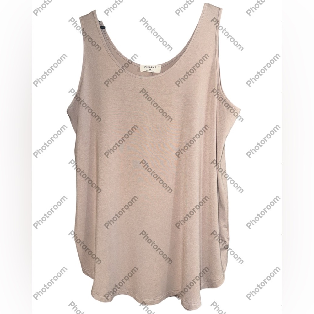 Zenana Tan Tank Top, Size 1X